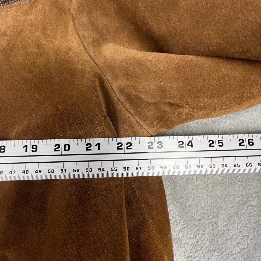 Vintage Banana Republic Suede Leather Jacket Mens Size XL Tan Moto Lined Y2K